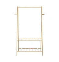 Clothes Rack with Shelves 37.8"x17.9"x59.3" Bamboo