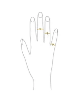 Bling Jewelry Minimalist Simple Midi Knuckle Thin 1MM Band Stackable Nautical Palm Tree Ring Gold Plated Sterling Silver