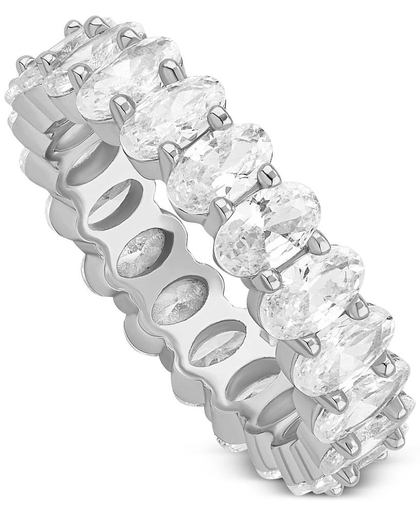 Giani Bernini Oval Cubic Zirconia Band Ring Sterling Silver, Exclusively at Macy's