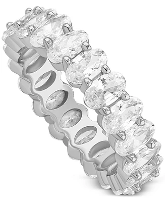 Giani Bernini Oval Cubic Zirconia Band Ring Sterling Silver, Exclusively at Macy's
