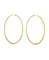 Bling Jewelry Timeless Minimalist Endless Continuous Lightweight Simple Thin 2-3mm Tube Hoop Earrings Gold Plated Polished Finish 1.75,2, 2.5 2.75 Inc