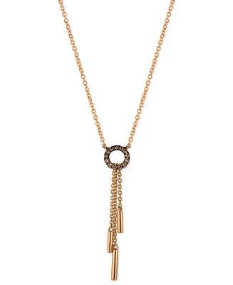 Le Vian Chocolatier Chocolate Diamond Lariat Necklace (1/10 ct. t.w.) in 14k Rose Gold, 18"