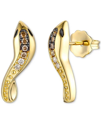Le Vian Chocolate Ombre Diamond Swirl Stud Earrings (1/10 ct. t.w.) in 14k Gold