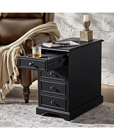 Traditional Mattew End Table with Storage and Built-In Outlets