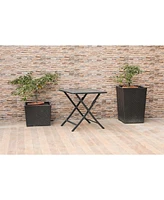 Square End Table with Polished Stainless Steel Frame
