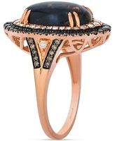 Le Vian Aquadite (4 ct. t.w.) & Diamond (3/4 ct. t.w.) Double Halo Ring in 14k Rose Gold