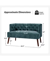 Angel Mid-century Modern Loveseat with Solid Wood Legs