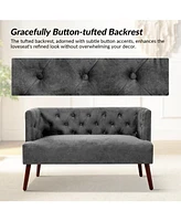 Angel Mid-century Modern Loveseat with Solid Wood Legs