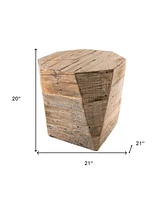 Contemporary Solid Wood End Table with Shelf