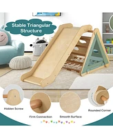 4 1 Triangle Climber Toy with Sliding Board and Climbing Net