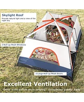 6-8 Person Camping Tent with Double Rooms and 2 Doors