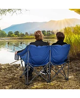 Folding Camping Chair with Bags and Padded Backrest