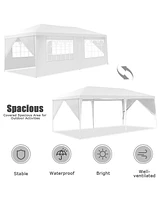 10 x 20 Feet 6 Sidewalls Canopy Tent with Carry Bag