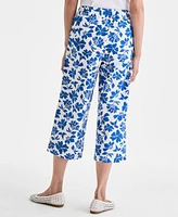 Style & Co Women's Printed Cotton Pull-On Cropped Pants, Exclusively at Macy's