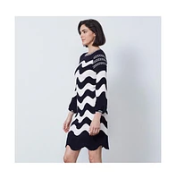 Etcetera Women's Wavy Sweater Dress Whitecap