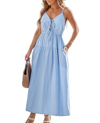 Cupshe Women's Sunkissed Summer Striped Maxi Beach Dress