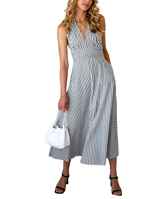 Cupshe Women's Harvest Moon Striped Maxi Beach Dress
