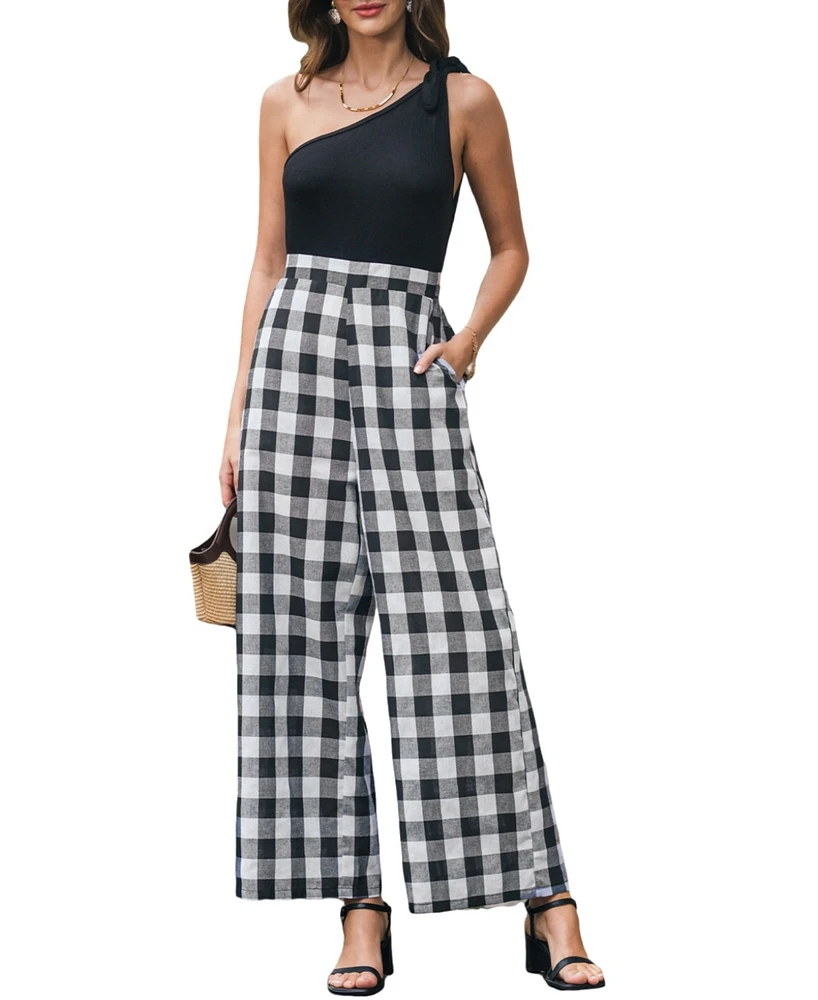 Cupshe Women's Rustic Grid Plaid Jumpsuit
