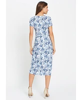 Olsen Women's Prairie Floral Knit Dress