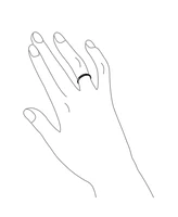 Bling Jewelry Basic Plain Simple Dome Classic Black Rose Gold Plated Titanium Band Ring Comfort Fit