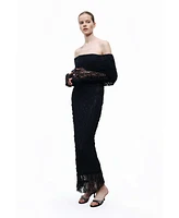 Nocturne Women's Off-The Shoulder Lace Maxi Dress