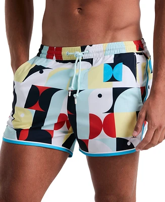 Original Penguin Men's Dolphin Slim Fit Drawstring 4" Swim Trunks