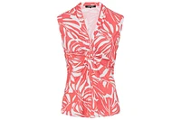 Olsen Women's Gathered Front Tropic Print Shell