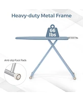 Full Size Ironing Board with Rest, 57" x 15" Carbon Steel Table, 7-Level Height & Heat Resistant Cover