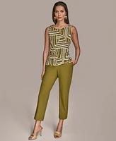 Donna Karan New York Women's Twist-Strap Printed Tank Top