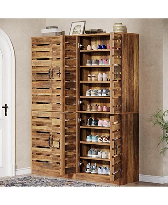 Tribesigns 9-Tier Shoe Cabinet Set of 2, 70.8" Tall Shoe Storage Cabinet with Adjustable Shelves for Entryway, Hallway, Closet, Living Room