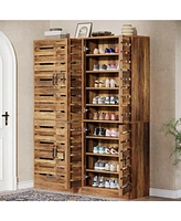 Tribesigns 9-Tier Shoe Cabinet Set of 2, 70.8" Tall Shoe Storage Cabinet with Adjustable Shelves for Entryway, Hallway, Closet, Living Room