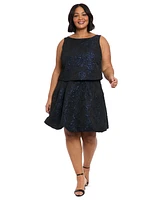 Muse Plus Metallic Floral Jacquard Top