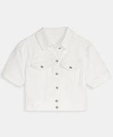 On 34th Women's Elbow Puff Sleeve Denim Jacket, Exclusively at Macy's