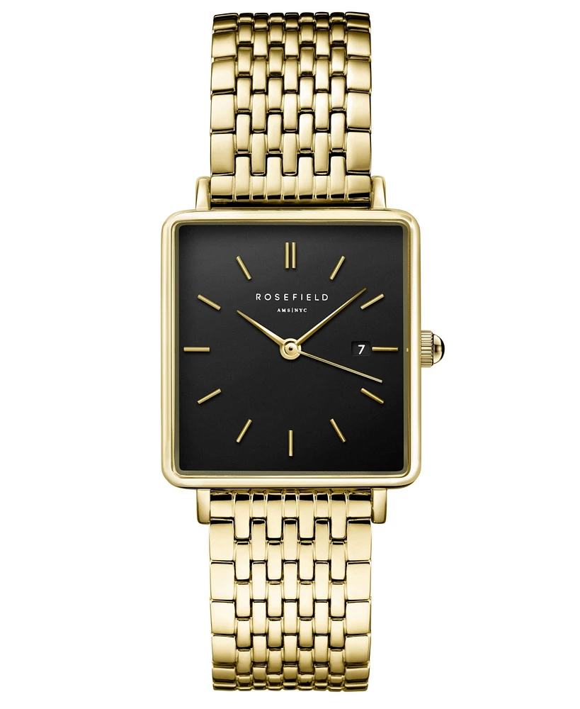 Rosefield Boxy Women's Gold Tone Stainless Steel Bracelet Watch 28mm