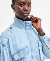 On 34th Women's Chambray Cropped Jacket, Exclusively at Macy's
