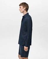 Mango Men's Linen Slim-Fit Shirt