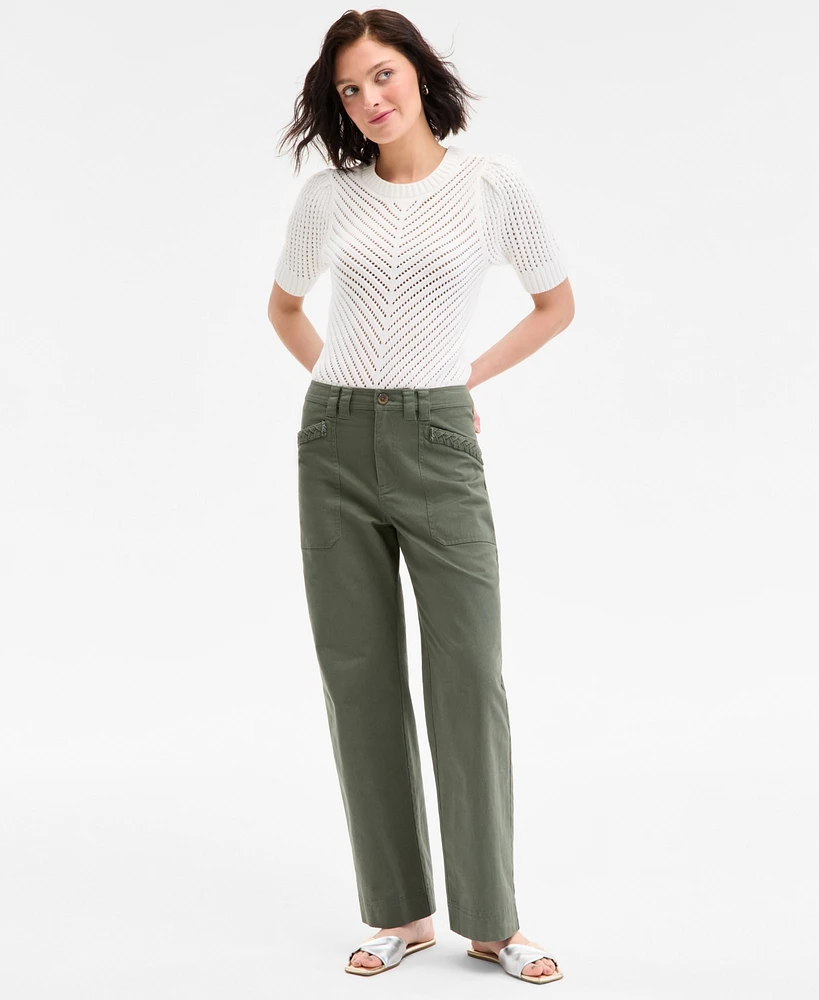 On 34th Women's Braided-Trim Cargo Pants, Exclusively at Macy's
