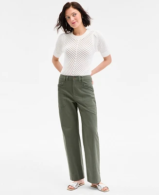 On 34th Women's Braided-Trim Cargo Pants, Exclusively at Macy's