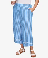 Ruby Rd. Plus Yarn Dye Stripe Relaxed Soft Capri Pants