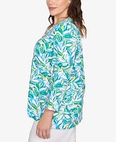 Ruby Rd. Plus Tossed Leaves Embellished Knit Top