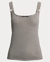 Lauren Ralph Women's Ring-Trim Metallic Sweater Tank Top