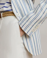 Lauren Ralph Women's Striped Linen-Blend Blazer