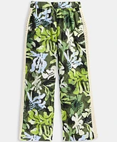On 34th Women's Leaf-Print Crochet-Trim Wide-Leg Pants, Exclusively at Macy's