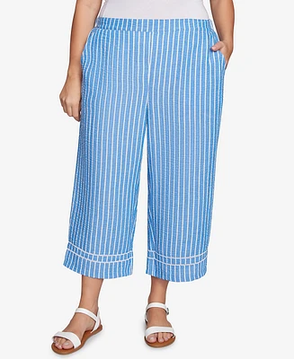 Ruby Rd. Plus Yarn Dye Stripe Relaxed Soft Capri Pants