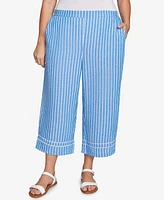 Ruby Rd. Plus Yarn Dye Stripe Relaxed Soft Capri Pants