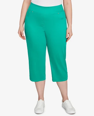 Ruby Rd. Plus Ladder Hem Soft Denim Capri Pants