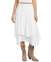 Guess Women's Tanya Denim Tiered Maxi Skirt