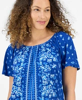 Style & Co Petite Floral-Print Top, Exclusively at Macy's