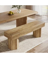 Tribesigns Wooden Dining Bench, 41" Farmhouse Entryway Bench for Indoor Space, Long End of Bed Seat for Dining Room, Bedroom, Entry, Mudroom