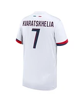 Nike Big Boys and Girls Khvicha Kvaratskhelia White Paris Saint-Germain 2024/25 Away Replica Player Jersey